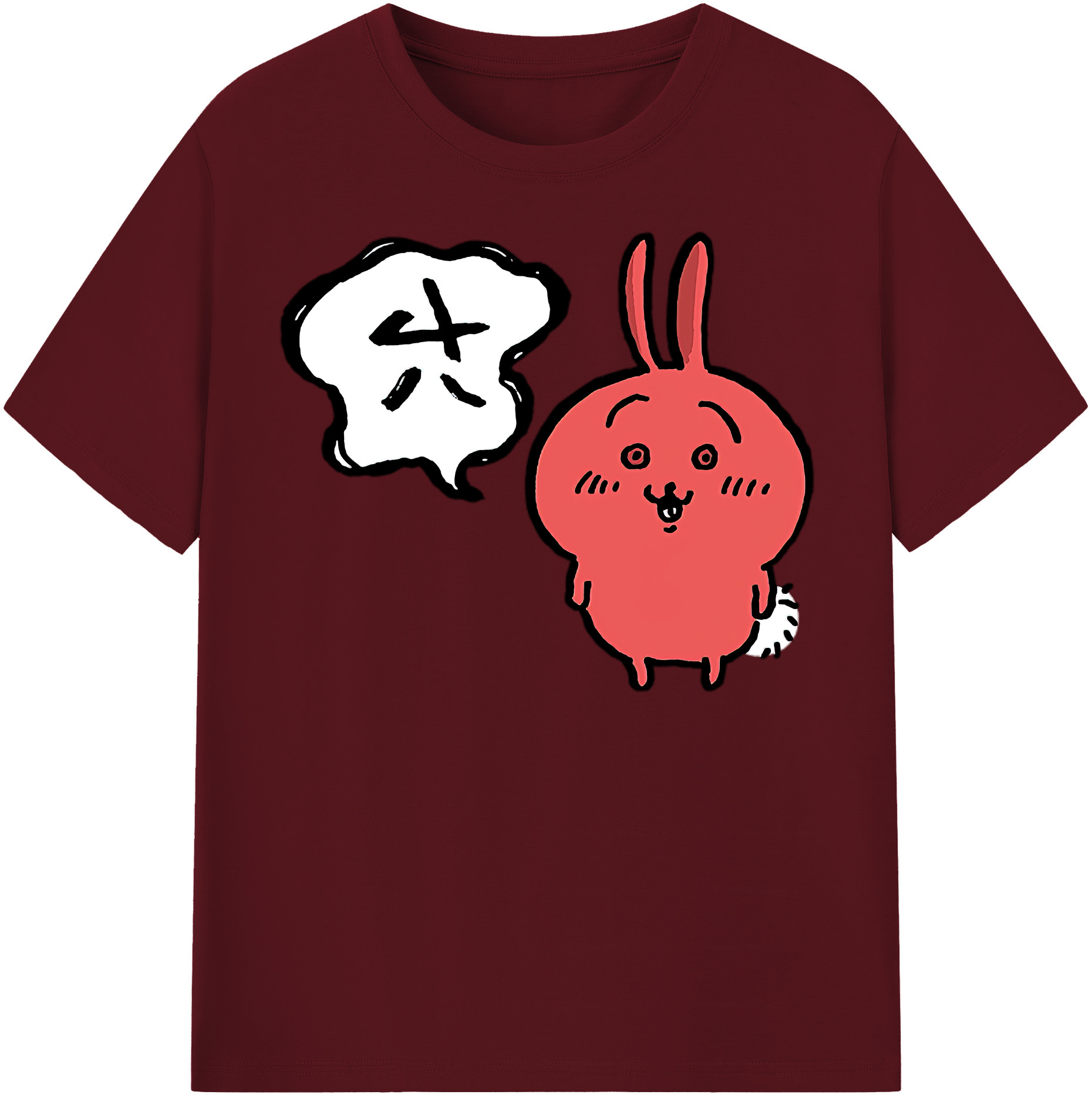 （画像用） ちいかわ ハチワレ Chii-kawa hachiware 綿100％半袖Tシャツ（フロントプリント）